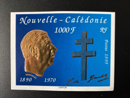 Nouvelle-Calédonie 1995 YT N°682 NON DENTELE IMPERF 25e Anniversaire De La Mort Du Général Charles De Gaulle Gold Doré - De Gaulle (General)