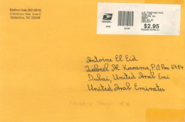 U.S.A.- 2020 - POSTAL LABEL COVER TO DUBAI. - Storia Postale