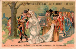 Chromo Liebig Série Française N°119 Mariage De Colombine 6) Le Mariage Est Célébré Les Invités Portent La Corbeille B.E - Liebig