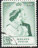 MALAYA PERAK MALESIA 1948 SILVER WEDDING ISSUE 5$ USED USATO OBLITERE' - Perak