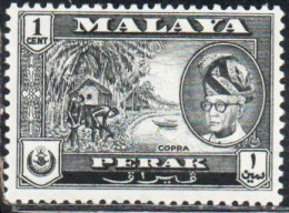 MALAYA PERAK MALESIA 1957 1961 PORTRAIT OF SULTAN YUSSUF IZZUDIN SHAH COPRA 1c MNH - Perak