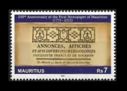 Mauritius 2023 1v MNH Stamp Set - 250th Anniversary Of First Newspaper (1773-2023) - Maurice (1968-...)