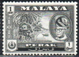 MALAYA PERAK MALESIA 1957 1961 PORTRAIT OF SULTAN YUSSUF IZZUDIN SHAH COPRA 1c MNH - Perak