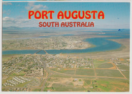 SOUTH AUSTRALIA SA Aerial View PORT AUGUSTA Prestige Souvenirs PA12 Postcard 1996 Postmark + 45c Christmas Stamp - Andere & Zonder Classificatie