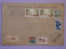 BS18 AOF DAHOMEY   BELLE LETTRE RECOM. MARITIMES  RR 1959 PAR AVION COTONOU   A PARIS FRANCE + PAN°18+ AFFR. PLAISANT+ - Covers & Documents