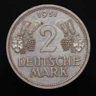 Allemagne / Germany, 2 Mark, 1951 - F, Stuttgart, Cu-N (Copper-Nickel), SUP (AU), KM#111 - 2 Mark