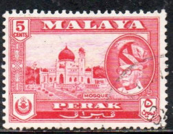 MALAYA PERAK MALESIA 1957 1961 PORTRAIT OF SULTAN YUSSUF IZZUDIN SHAH MOSQUE 5c USED USATO OBLITERE' - Perak