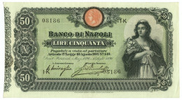 50 LIRE BANCO DI NAPOLI BIGLIETTO AL PORTATORE TESTINA DECRETO 15/07/1896 SPL- - Otros & Sin Clasificación