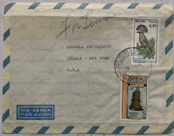 BRAZIL 1968, COVER USED TO TO USA, ROYAL FLYCATCHER BIRD, ANGELUS BELL, 2 STAMP, CONJUNTO NACIONAL CITY CANCEL. - Storia Postale