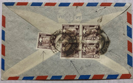 BURMA 1949, COVER USED TO USA, ALMO RADIO COMPANY, ELEPHANT HAULING LOG, 5 STAMP, RANGOON SORTING CANCEL. - Myanmar (Birmanie 1948-...)