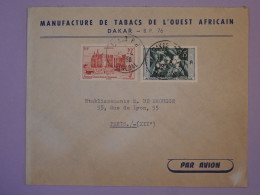 BS18 AOF  BELLE LETTRE   PRIVEE TABAC RR 1960 DAKAR  A PARIS FRANCE + AFFR. PLAISANT+ ++ - Storia Postale