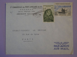 BS18 AOF  BELLE LETTRE   PRIVEE BINATIONALITé RR 1960 ABIDJAN   A PARIS FRANCE + AFFR. PLAISANT+ ++ - Storia Postale