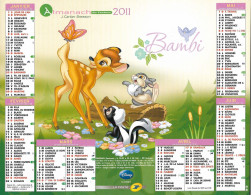 CALENDRIER 2011 BAMBI Et DUMBO  DISNEY - Tamaño Grande : 2001-...