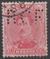 Belgique Perforé  R.C.F.   10c Rouge   Albert 1er   Type 1915    Scan Recto-verso    Oblitéré - 1909-34