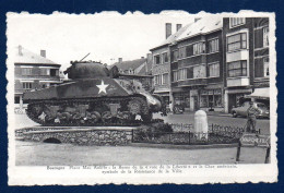 Bastogne. Place Mac Auliffe. La Borne De La Voie De  Liberté. Char Sherman M4. - Bastenaken