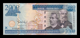 República Dominicana 2000 Pesos Oro 2004 Pick 174c Low Serial 251 Sc Unc - Dominikanische Rep.