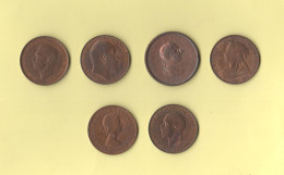 Great Britain 1 One Penny 1806 1896 1907 1936 1939 1963 Georgius III° Victoria Edwardus VII° Geogius V° E VI° Elizabeth - D. 1 Penny