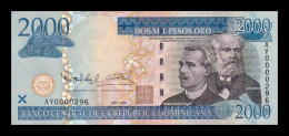 República Dominicana 2000 Pesos Oro 2004 Pick 174c Low Serial 296 Sc Unc - Dominikanische Rep.