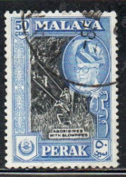 MALAYA PERAK MALESIA 1957 1961 PORTRAIT OF SULTAN YUSSUF IZZUDIN SHAH ABORIGINES WITH BLOWPIPES 50c USED USATO OBLITERE' - Perak