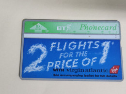 United Kingdom-(BTA143)-VIRGIN ATLANTIC-(234)(100units)(510F21893)price Cataloge1.00£-used+1card Prepiad Free - BT Emissions Publicitaires