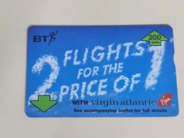 United Kingdom-(BTA144)-VIRGIN ATLANTIC-(236)(200units)(570B24509)price Cataloge18.00£-used+1card Prepiad Free - BT Emissions Publicitaires