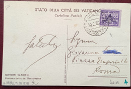 Sa.63 1939 20c SEDE VACANTE Rare Cartolina Postale>Roma   (Vatican Cover Pape Pope Vaticano Italia Italy Lettre Lettera - Brieven En Documenten