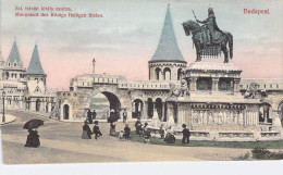 Hongrie - Budapest - Monument Des Koniigs Heiligen Stefan - Colorisé - Animé - Statue - Carte Postale Ancienne - Hongrie