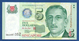 SINGAPORE - P.39 – 5 Dollars ND 1999 UNC, S/n 0BA881352 - Singapur