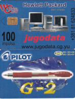 MONTENEGRO - Jugodata/Hewlett Packard, Pilot Pens, CN : 0101 070000(the Last Card), Tirage 70000, 06/01, Used - Montenegro