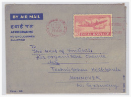 Indien (004800) Aerogramm, Air Mail Ganzsache Gelaufen 1961?? - Poste Aérienne