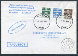 1990 Denmark Papua PNG Kiunga Paquebot "M.S. SVENDBORG GUARDIAN" Ship Cover - Svendborg  - Lettres & Documents