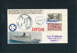 1982 Denmark DFDS M.S. "KONG OLAV V" Copenhagen - Oslo Paquebot Ship Cover - Covers & Documents