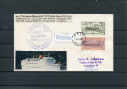 1982 Denmark DFDS M.S. PRINSESSE MARGRETHE Oslo Norway Paquebot Ship Cover - Cartas & Documentos