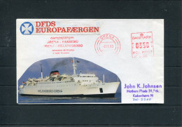 1983 Denmark DFDS M.S. EUROPAFARJAN Grena - Helsingborg Paquebot Ship Cover - Lettres & Documents