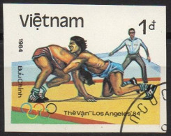 VIETNAM 1984 - 1v - IMPERF - CTO - Lutte - Wrestling - Sport - Ringen - Lucha -  Worstelen - 摔角 - Martial Arts Olympics - Worstelen