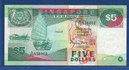 SINGAPORE - P.19 – 5 Dollars ND 1989 VF/XF, S/n A/74 536002 - Singapour
