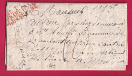 MARQUE N°1 PRINCIPAL ARMEE ESPAGNE 1809 TEXTE DE COLETTE POUR ISERE LETTRE - Army Postmarks (before 1900)