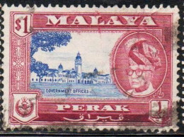 MALAYA PERAK MALESIA 1957 1961 PORTRAIT OF SULTAN YUSSUF IZZUDIN SHAH GOVERNMENT OFFICES 1$ USED USATO OBLITERE' - Perak