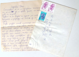 #82 Traveled Envelope And Letter Cirillic Manuscript Bulgaria 1990's Stamps - Local Mail - Storia Postale