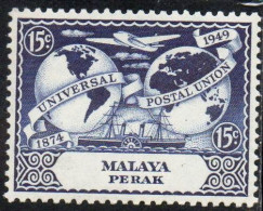 MALAYA PERAK MALESIA 1949 UPU 15c MNH - Perak