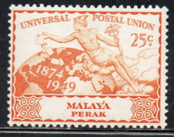 MALAYA PERAK MALESIA 1949 UPU 25c MNH - Perak