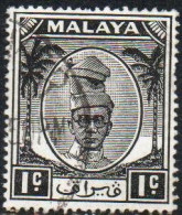 MALAYA PERAK MALESIA 1950 SULTAN YUSSUF IZZUDIN SHAH 1c USED USATO OBLITERE' - Perak