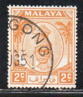 MALAYA PERAK MALESIA 1950 SULTAN YUSSUF IZZUDIN SHAH 2c USED USATO OBLITERE' - Perak