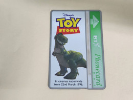 United Kingdom-(BTA153)Disney's Toy-6-REX-(266)(20units)(622B20401)price Cataloge 3.00£ Used+1card Prepiad Free - BT Advertising Issues