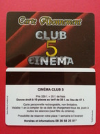 Cinécarte Carte Club 5 Carte Abonnement Sans Numéro Au Recto  (BC0415 - Entradas De Cine