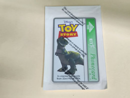 United Kingdom-(BTA153)Disney's Toy-6-REX-(268)(20units)(cod Inclosed)price Cataloge 8.00£ Mint+1card Prepiad Free - BT Advertising Issues