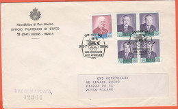 SAN MARINO - 1984 - Pre Olimpica + Annullo XXIII Olimpiade Los Angeles - Ufficio Filatelico Di Stato - Raccomandata Viag - Brieven En Documenten