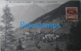 206084 SWITZERLAND VALAIS ST LUC VIEW GENERAL CANCEL MILITARY CIRCULATED TO FRANCE POSTAL POSTCARD - Saint-Luc