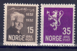 Norwegen 1932/34 - Björnson + Wappenlöwe, Nr. 164 + 167, Postfrisch ** / MNH - Neufs