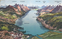 Panoramakarte Walensee        Ca. 1910 - Weesen